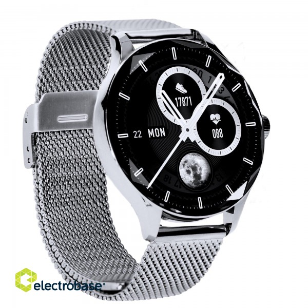 Garett Smartwatch Viva Silver steel Viedpulkstenis AMOLED / IP67 / Find your phone / Music playback control image 3