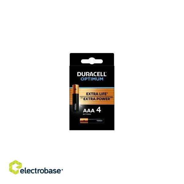 Duracell Optimum AAA Batteries 4pack paveikslėlis 1