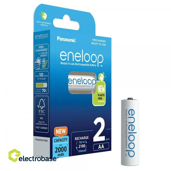 Panasonic Eneloop Батарейки AA 2000mAh rechargeable 2 шт.