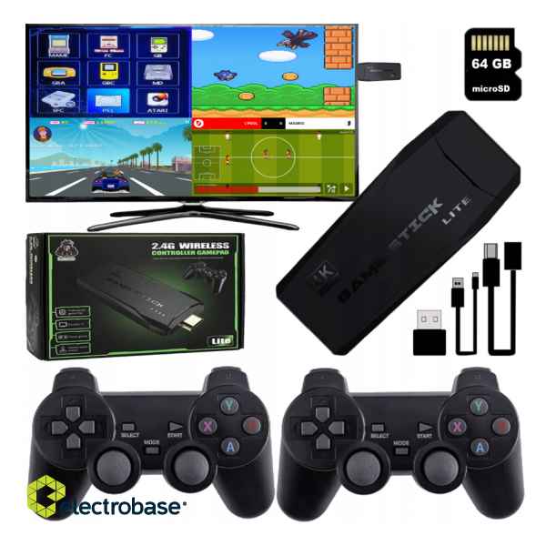 RoGer Retro Portable Console + 2 Gamepads / 21000 games / HDMI image 7