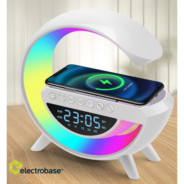 Wolulu AS-50195 Night Light with Wireless Charger / Bluetooth Speaker / Alarm Clock / LED / RGB image 1