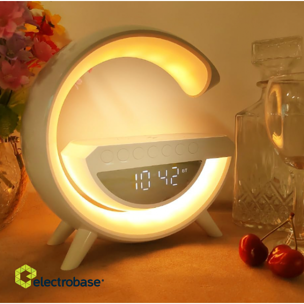 Wolulu AS-50195 Night Light with Wireless Charger / Bluetooth Speaker / Alarm Clock / LED / RGB image 5