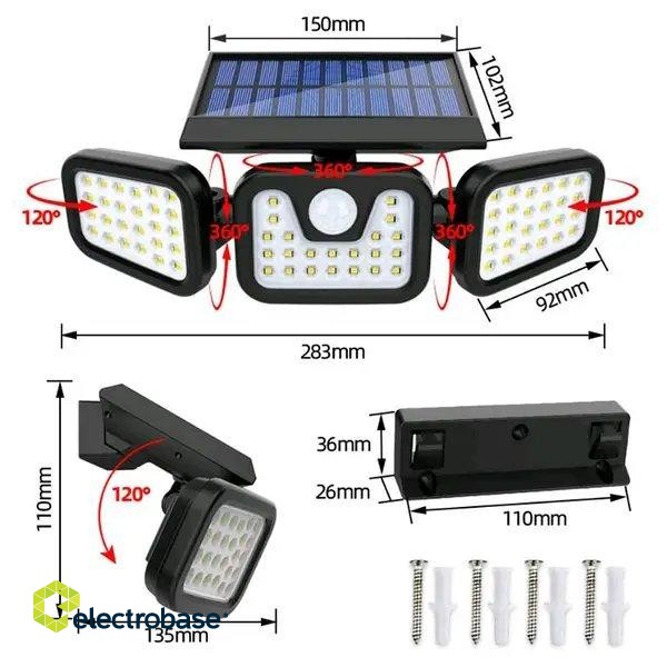 RoGer W771A Outdoor light with motion sensor and solar panel 70LED / 6000K / 1500mAh image 3