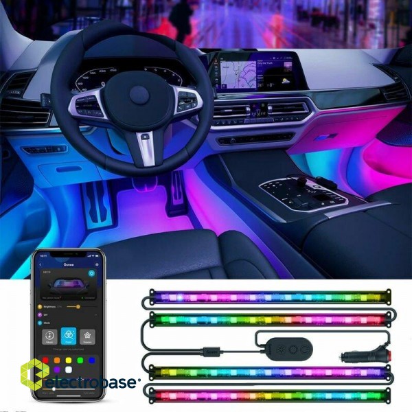Govee RGBIC Interior Car Viedais joslas Apgaismojums Bluetooth image 2