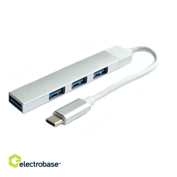 RoGer USB-C HUB 3xUSB2.0  / 1xUSB3.0 5Gbps / silver