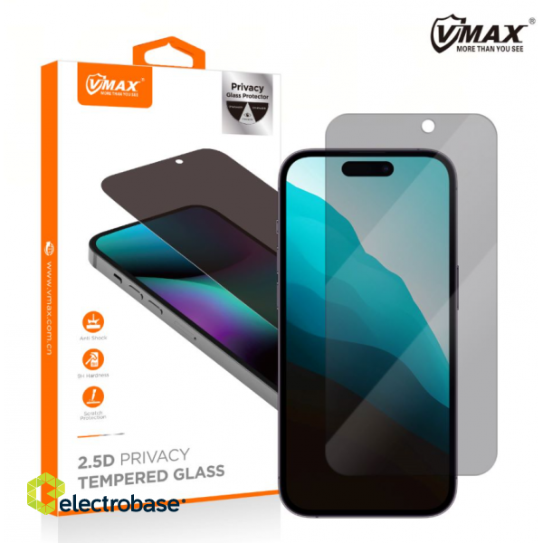 Vmax Privacy 2.5D Tempered Glass Aizsargstikls Priekš Samsung Galaxy A14 4G / 5G image 2