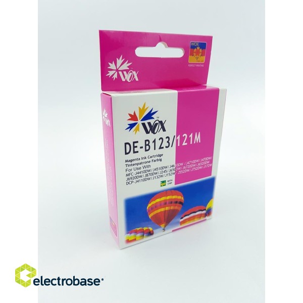 Ink cartridge Wox Magenta Brother LC-123M/LC-121M (with chip) replacement LC123M/LC121M 