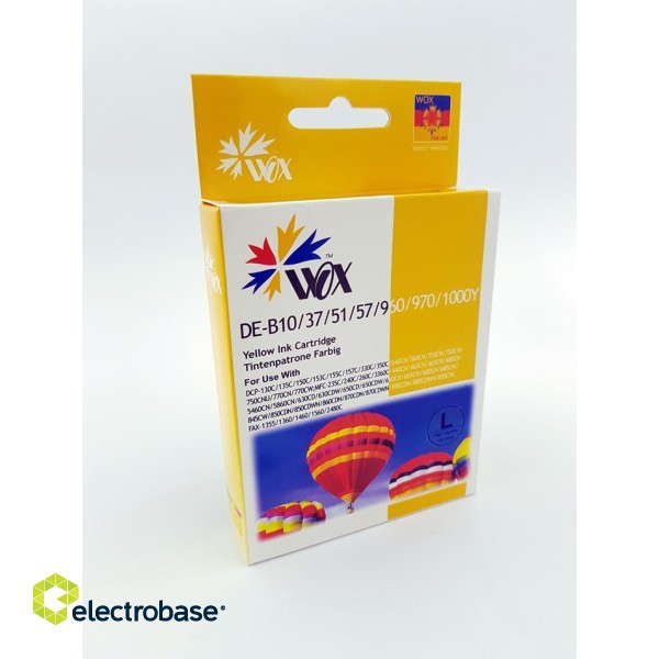 Ink cartridge Wox Yellow BROTHER LC970Y / LC1000Y replacement LC970Y / LC1000Y 