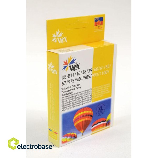 Ink cartridge Wox Yellow BROTHER LC980Y/LC985Y/LC1100Y replacement LC-980Y / LC-985Y / LC-1100Y 