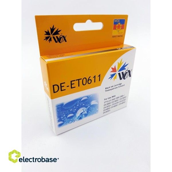 Ink cartridge Wox Black EPSON T0611 replacement C13T06114010 