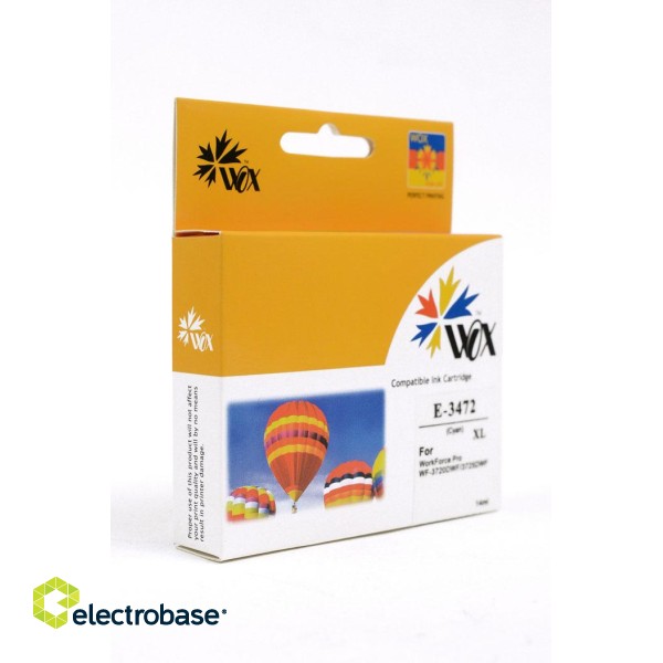 Ink cartridge Wox Cyan Epson T3472 34XL replacement C13T34724010 