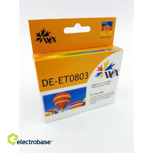 Ink cartridge Wox Magenta EPSON T0803 replacement C13T08034010 