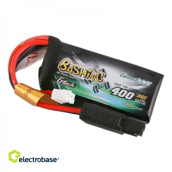 Gens ace G-Tech 400mAh 7.4V 2S1P 35C Lipo Battery with JST-PHR Plug-Bashing Series Connector image 3