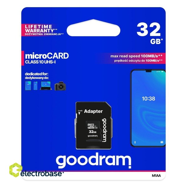 Memory card Goodram microSD 32GB (M1AA-0320R12) paveikslėlis 3
