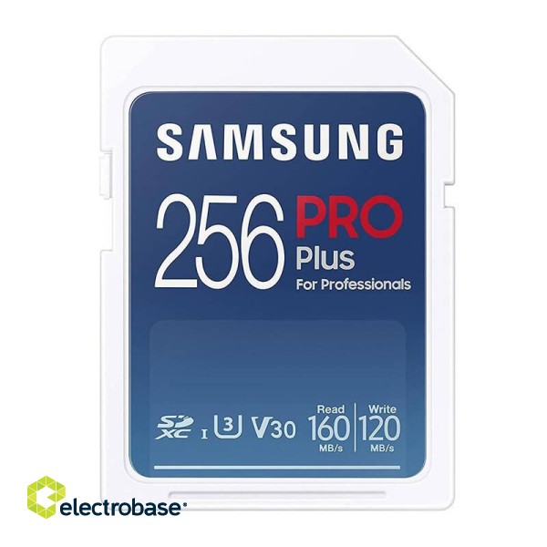 Memory card Samsung PRO Plus 2021 SDXC 256 GB Class 10 UHS-I/U3 V30 (MB-SD256KB/WW) paveikslėlis 1