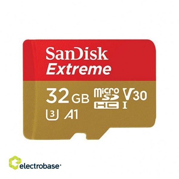 Memory card SanDisk Extreme microSDHC 32GB 100/60 MB/s V30 A1 U3 4K (SDSQXAF-032G-GN6MA) image 1