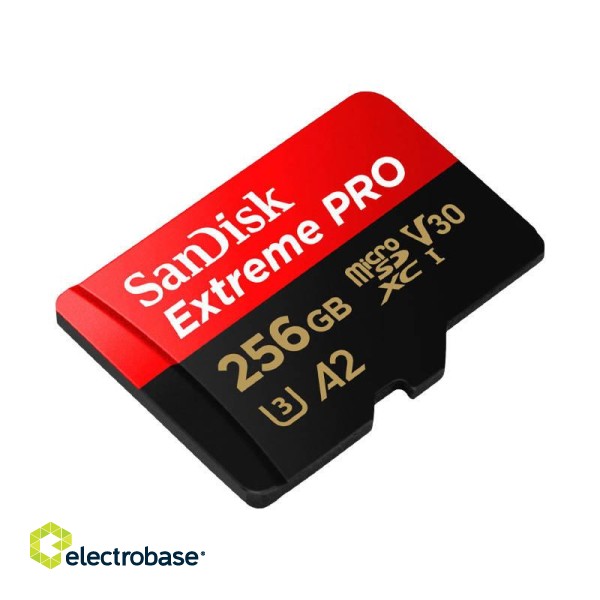 Memory card SANDISK EXTREME PRO microSDXC 256GB 200/140 MB/s UHS-I U3 (SDSQXCD-256G-GN6MA) paveikslėlis 2