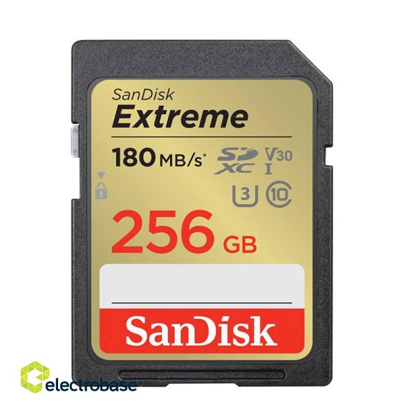 Memory card SANDISK EXTREME SDXC 256 GB 180/130 MB/s UHS-I U3 (SDSDXVV-256G-GNCIN) image 1
