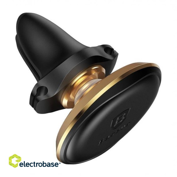 Baseus Magnetic Air Vent Car Mount Holder with cable clip Gold фото 7