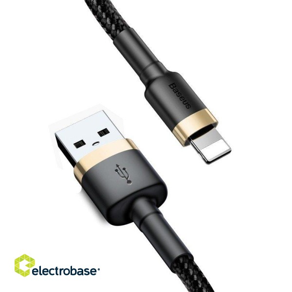 Baseus Cafule Cable USB Lightning 2A 3m (Gold+Black) paveikslėlis 4