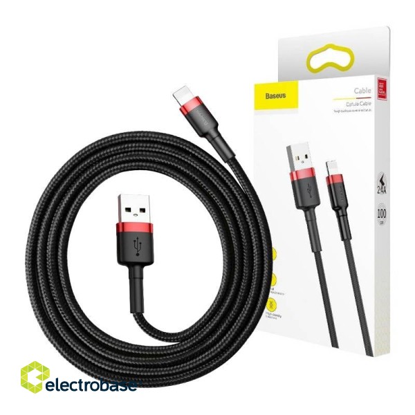 Baseus Cafule Cable USB Lightning 2A 3m (Black+Red) paveikslėlis 1