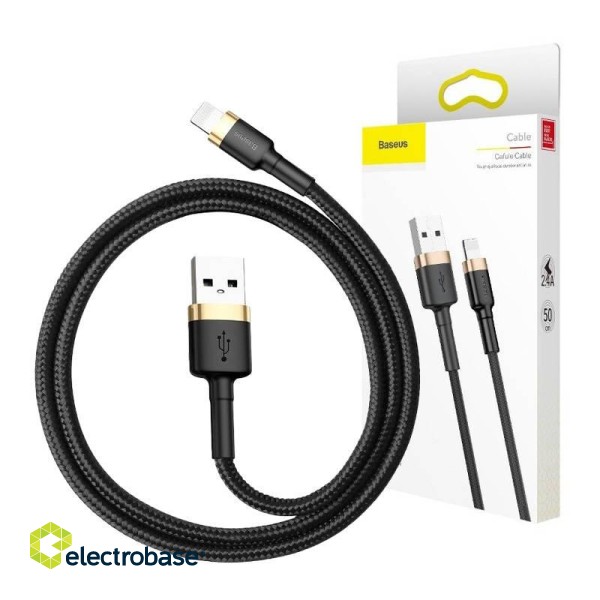 Baseus Cafule Cable USB Lightning 2A 3m (Gold+Black) фото 1