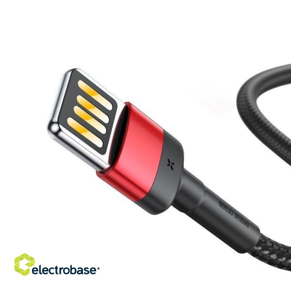 Baseus Cafule Double-sided USB Lightning Cable 2,4A 1m (Black+Red) paveikslėlis 2