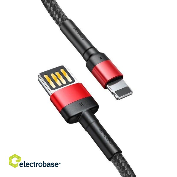 Baseus Cafule Double-sided USB Lightning Cable 2,4A 1m (Black+Red) image 3