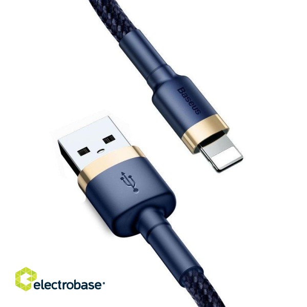Baseus Cafule Lightning cable 1.5A 2m (Gold+Dark blue) paveikslėlis 2