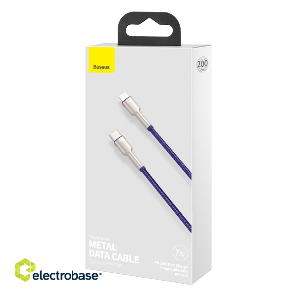 Baseus Cafule Series USB-C cable for Lightning, 20W, 2m (purple) paveikslėlis 3