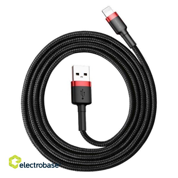 Baseus Cafule USB Lightning Cable 2,4A 0,5m (Red+Black) paveikslėlis 1