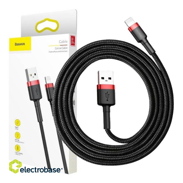 Baseus Cafule USB Lightning Cable 1,5A 2m (Black+Red) фото 8