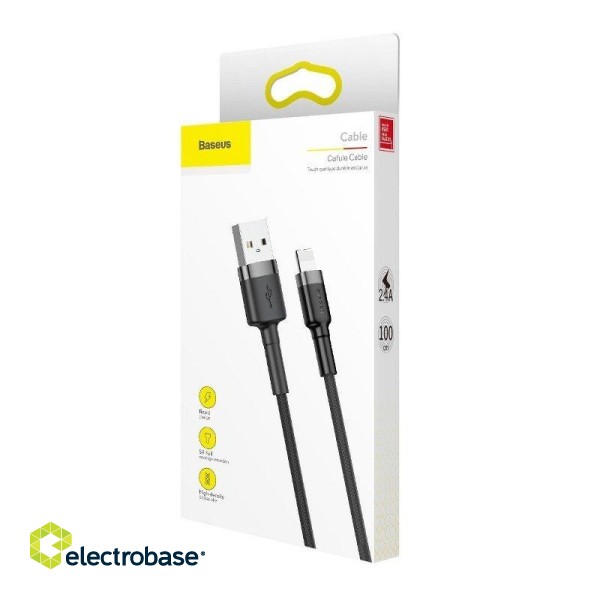 Baseus Cafule USB Lightning Cable 2,4A 1m (Gray+Black) фото 9