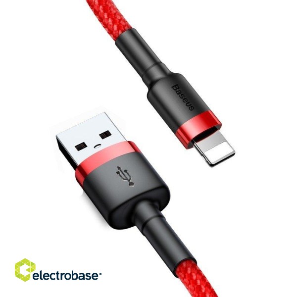 Baseus Cafule USB Lightning Cable 2,4A 0,5m (Red) paveikslėlis 2