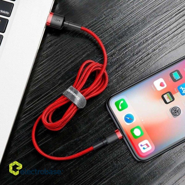 Baseus Cafule USB Lightning cable 2.4A 1m (black + red) фото 8