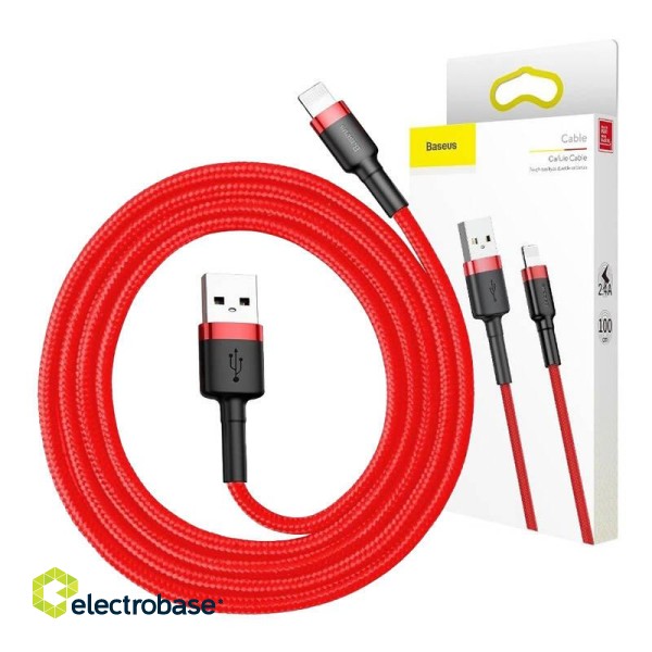Baseus Cafule USB Lightning Cable 2,4A 0,5m (Red) paveikslėlis 8