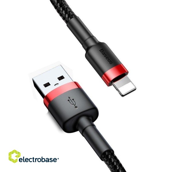 Baseus Cafule Cable USB Lightning 2A 3m (Black+Red) фото 3