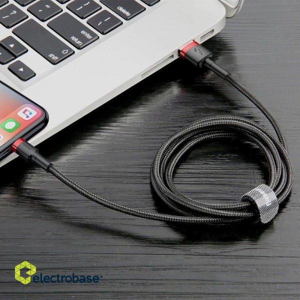 Baseus Cafule Cable USB Lightning 2A 3m (Black+Red) фото 7