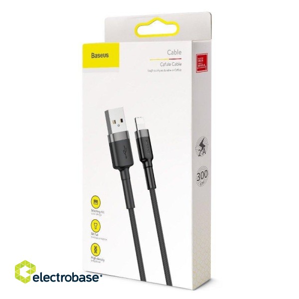 Baseus Cafule USB Lightning Cable 2A 3m (Black+Gray) image 8