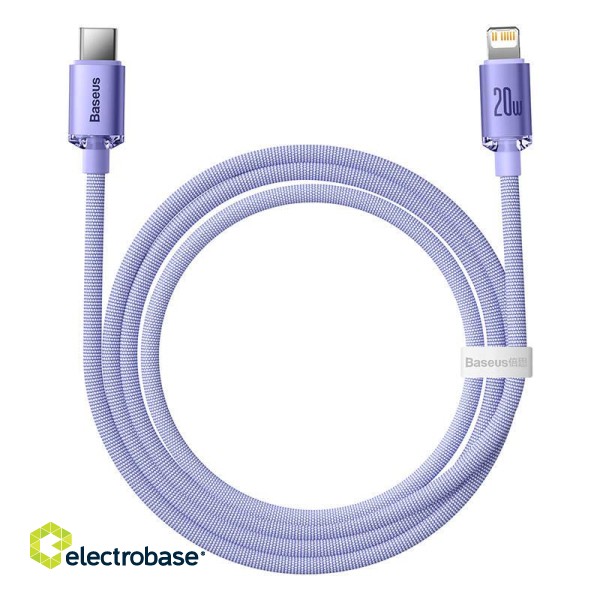 Baseus Crystal Shine cable USB-C to Lightning, 20W, PD, 1.2m (purple) image 3