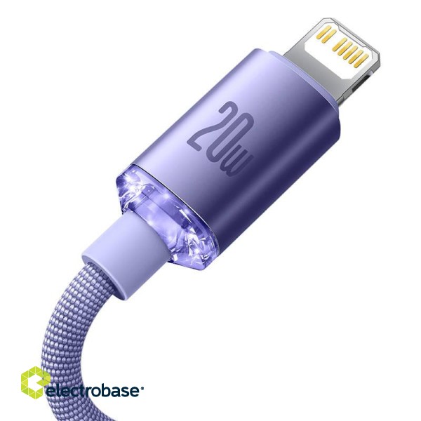 Baseus Crystal Shine cable USB-C to Lightning, 20W, PD, 1.2m (purple) image 4