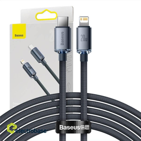 Baseus Crystal Shine cable USB-C to Lightning, 20W, PD, 2m (black) image 1