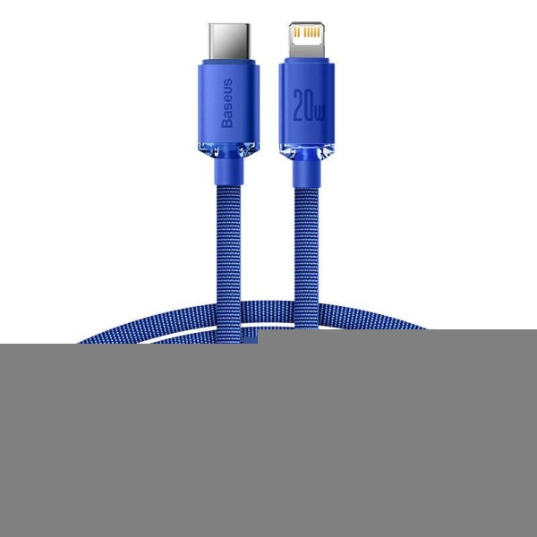 Baseus Crystal Shine cable USB-C to Lightning, 20W, PD, 2m (blue) paveikslėlis 2