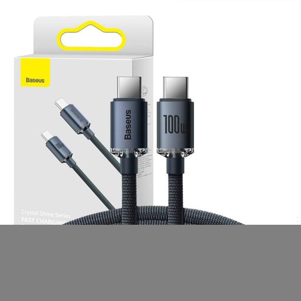 Baseus Crystal Shine cable USB-C to USB-C, 100W, 1.2m (black) фото 1