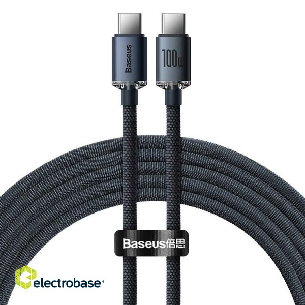 Baseus Crystal Shine cable USB-C to USB-C, 100W, 2m (black) paveikslėlis 2