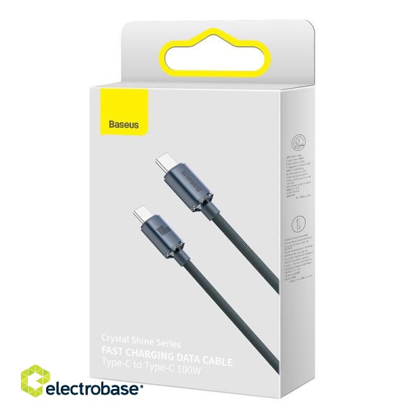 Baseus Crystal Shine cable USB-C to USB-C, 100W, 2m (black) paveikslėlis 7