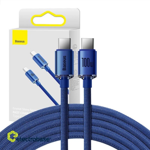Baseus Crystal Shine cable USB-C to USB-C, 100W, 1.2m (blue) image 1