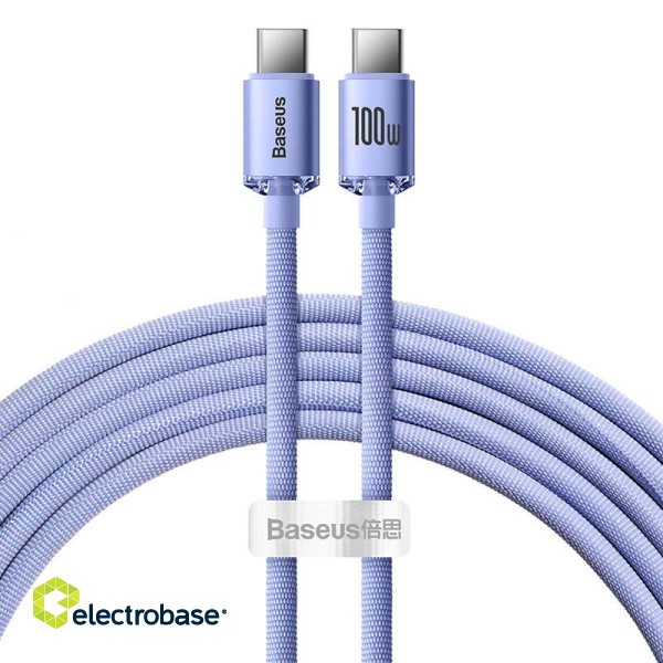 Baseus Crystal Shine cable USB-C to USB-C, 100W, 1.2m (purple) image 2