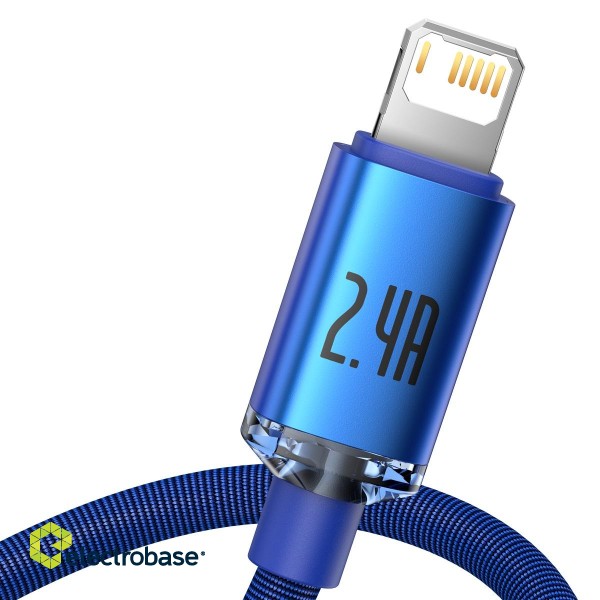 Baseus Crystal Shine cable USB to Lightning, 2.4A, 1.2m (blue) paveikslėlis 4