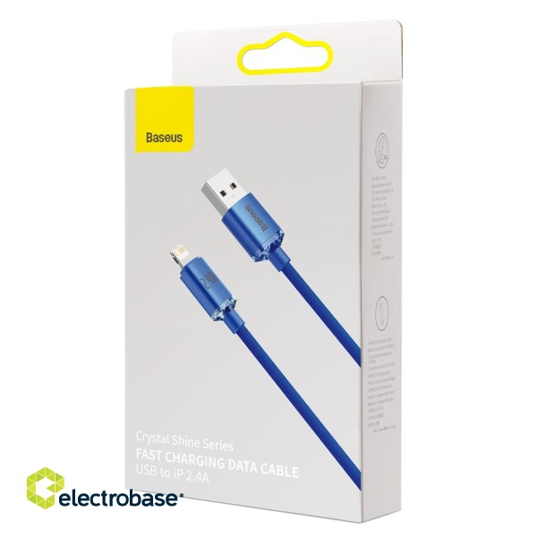Baseus Crystal Shine cable USB to Lightning, 2.4A, 1.2m (blue) фото 5